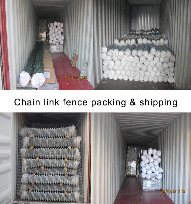 Loading containers of galvanized chain link fence_