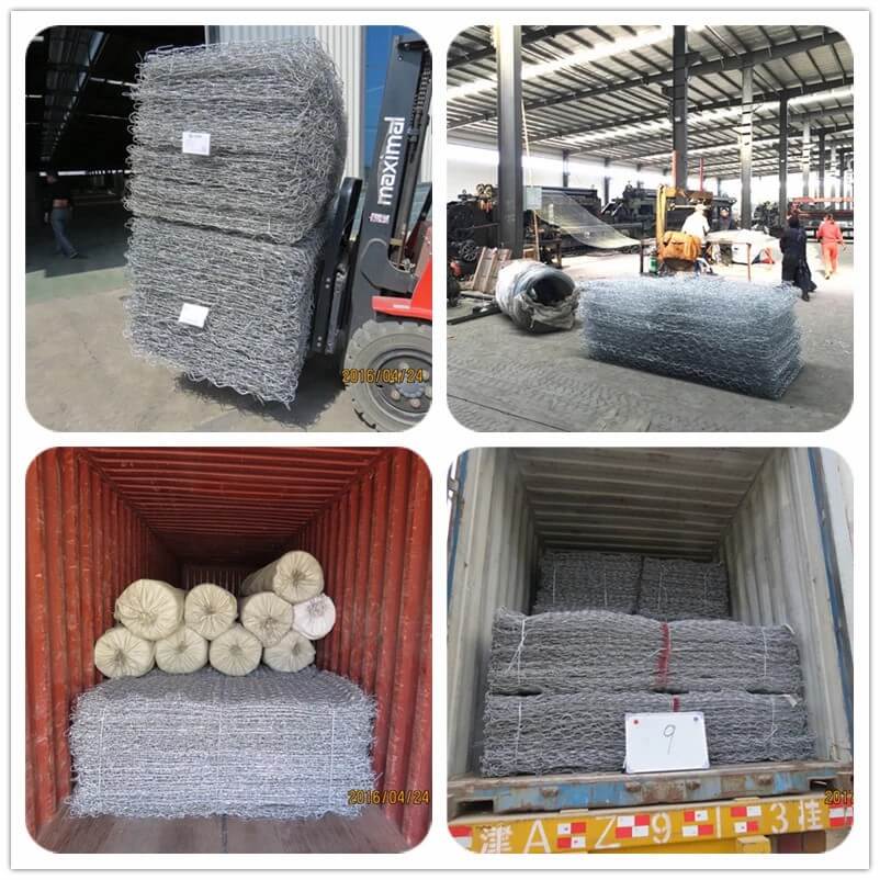 Loading containers of gabion box